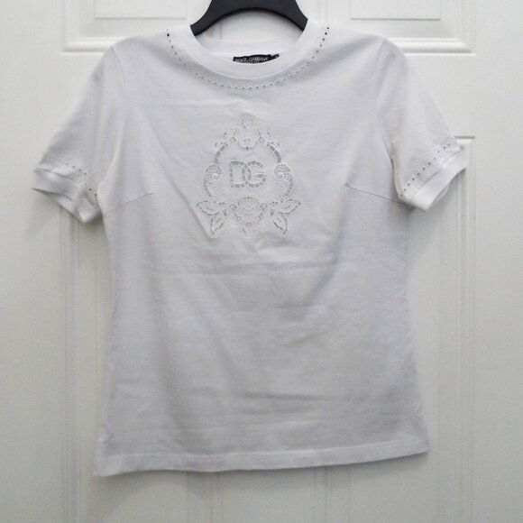 Dolce & Gabbana- Floral Logo Crew Neck T-shirt- size XS - Picture 3 of 16